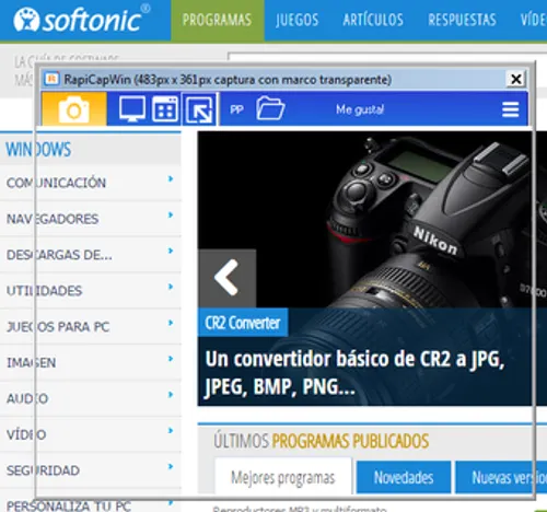 RapiCapWin / Captura de Softonic